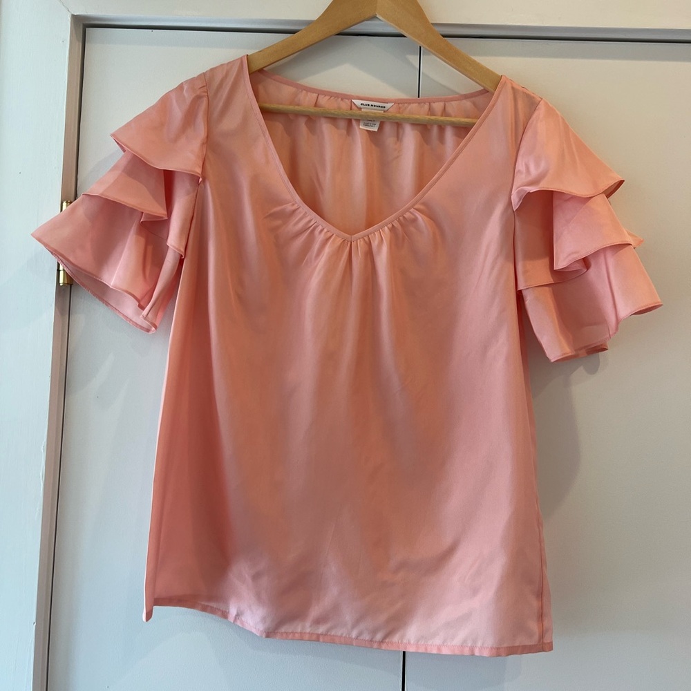 Club Monaco Flutter Sleeve Silk Blouse size XS